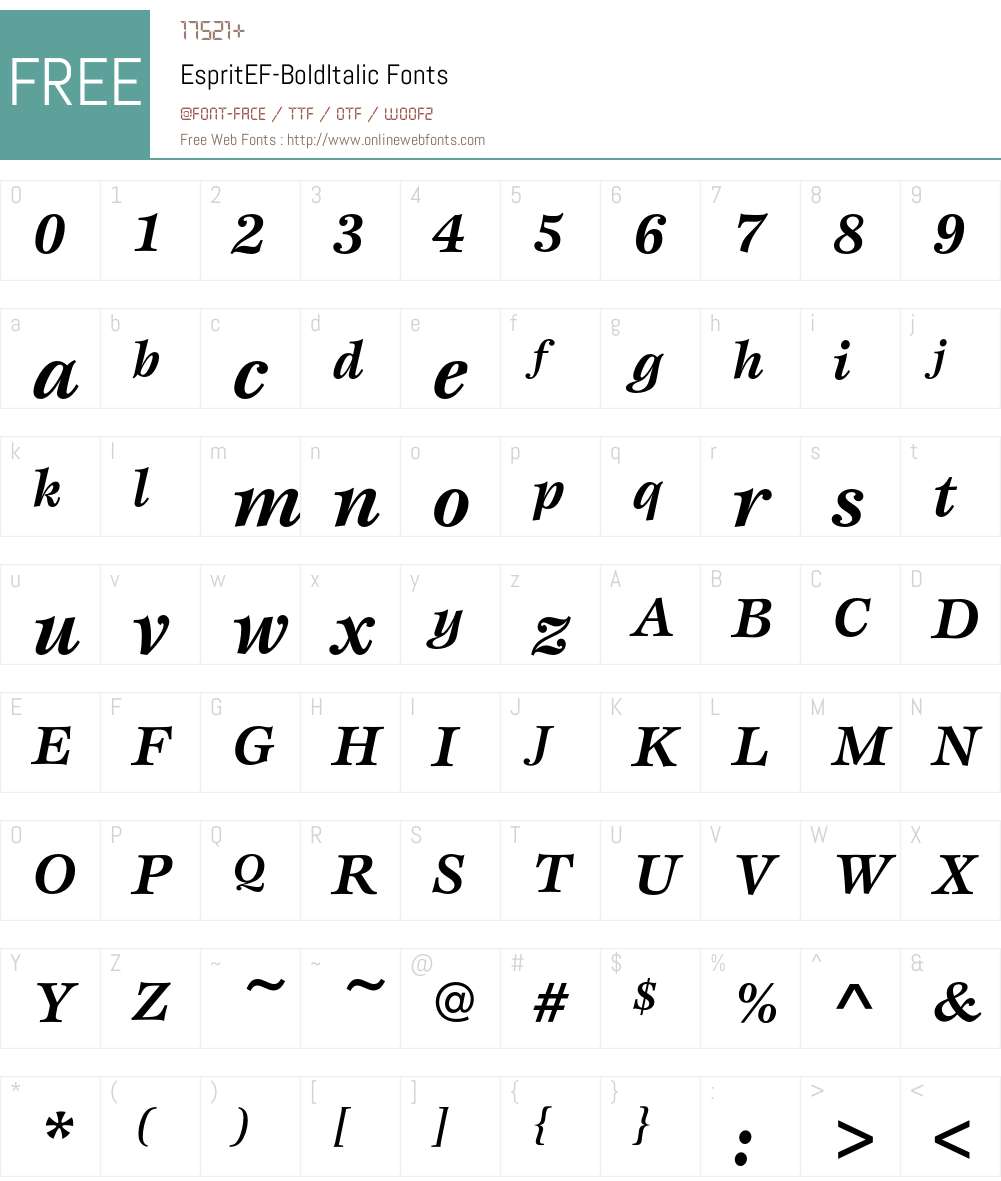 EspritEF Font Screenshots