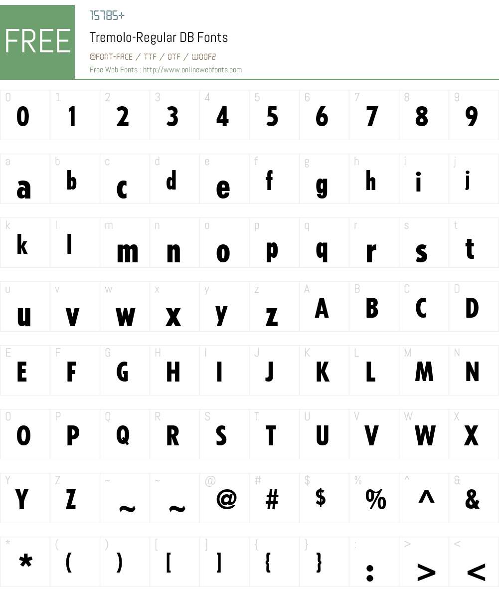 Tremolo DB Font Screenshots