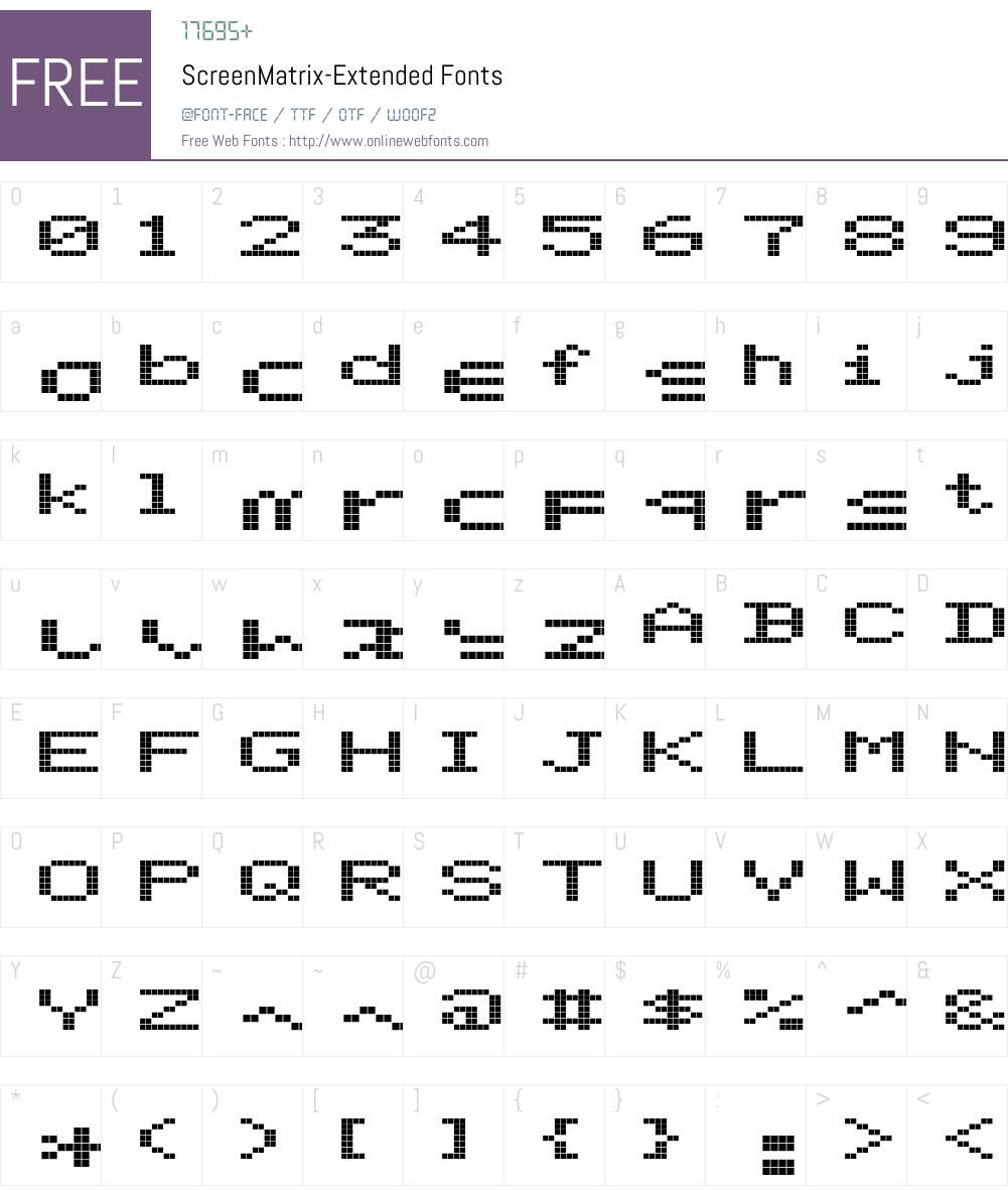 ScreenMatrix Font Screenshots