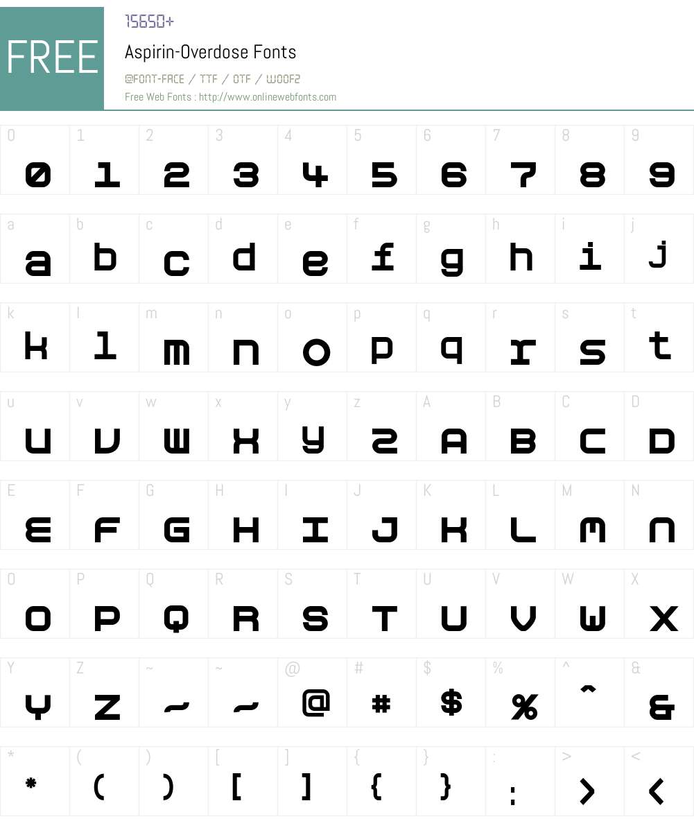 Aspirin Font Screenshots