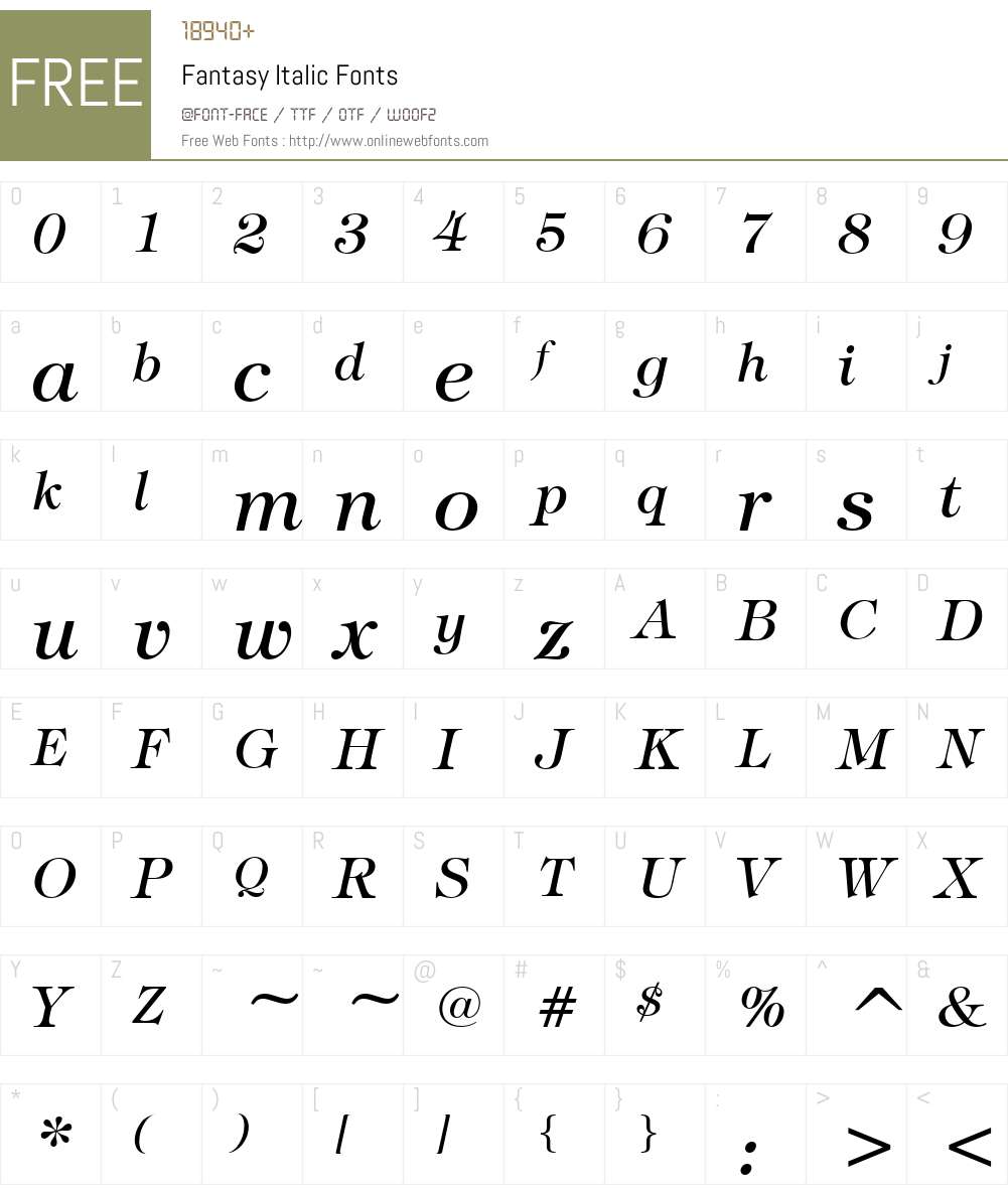 Fantasy Font Screenshots