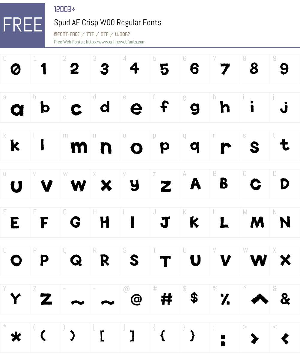 SpudAFCrispW00-Regular Font Screenshots