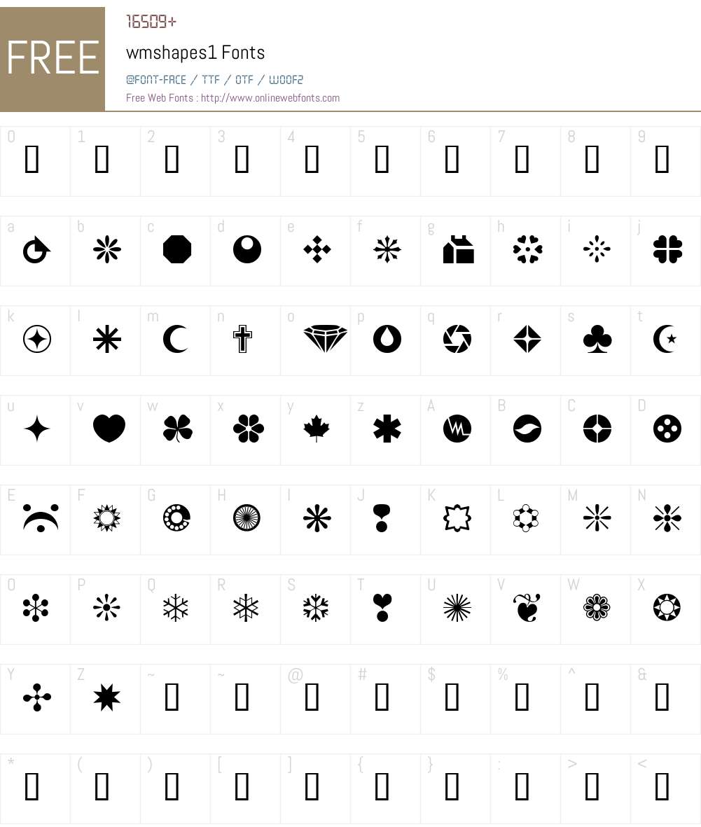 wmshapes1 Font Screenshots