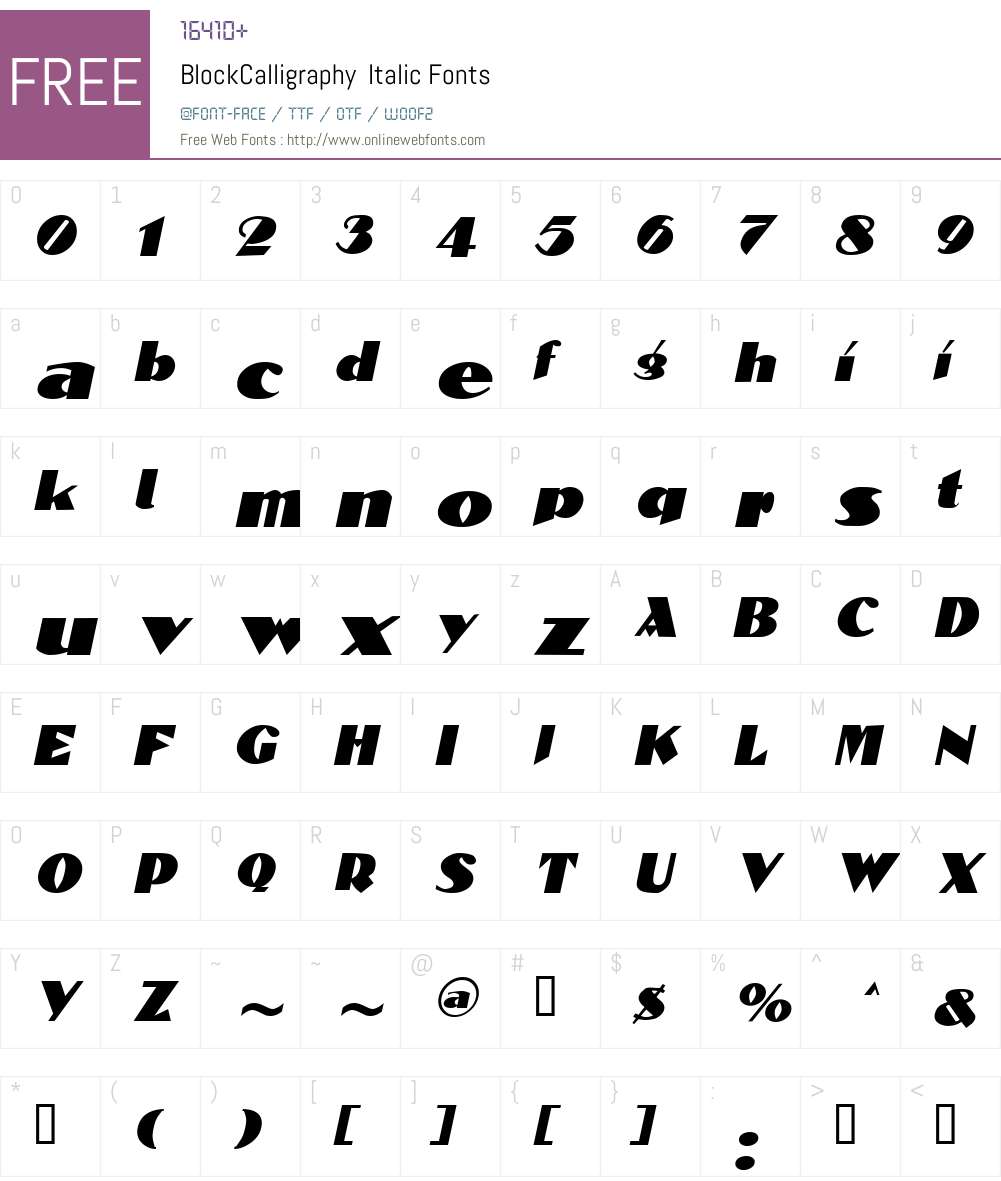 BlockCalligraphy Font Screenshots