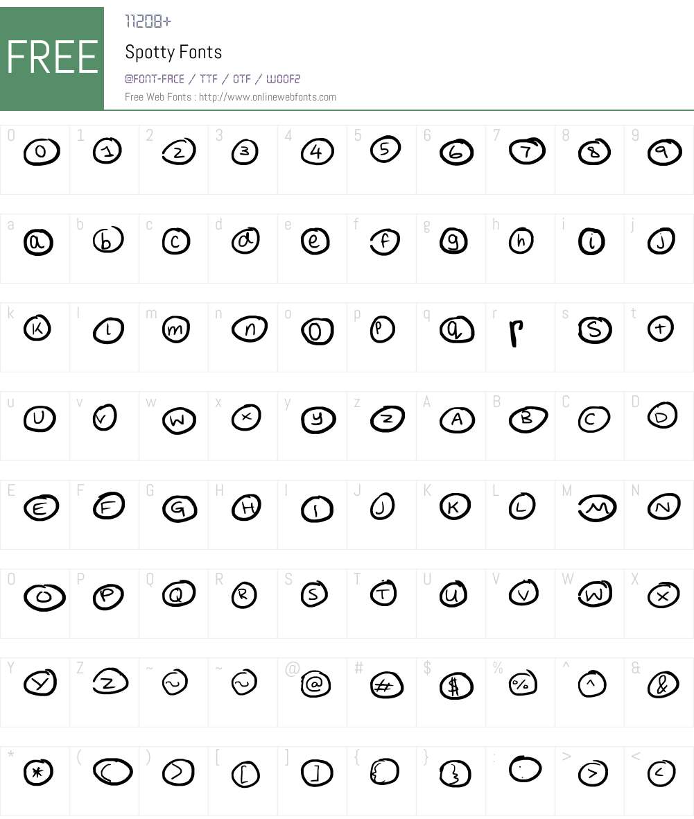 Spotty Font Screenshots