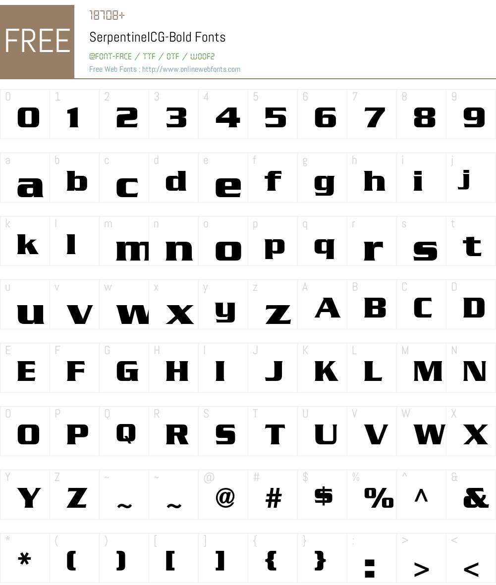 SerpentineICG Font Screenshots