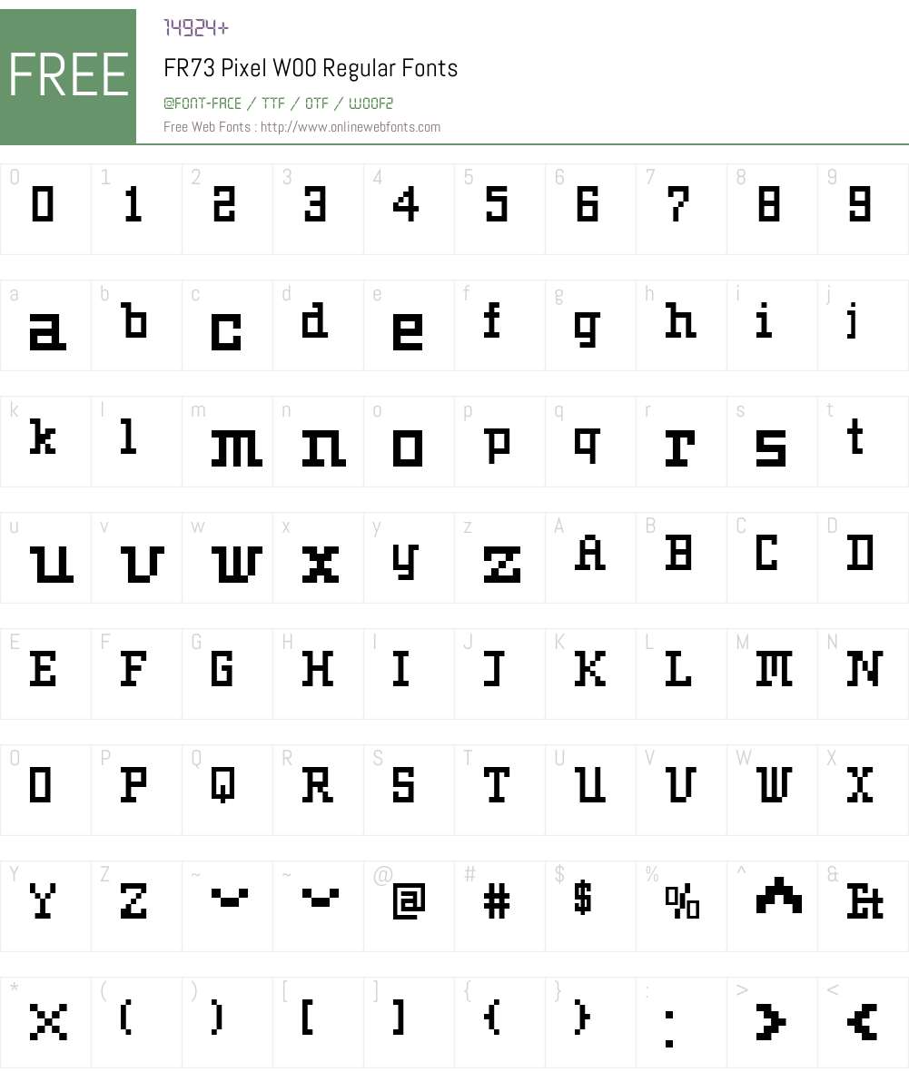 FR73PixelW00-Regular Font Screenshots