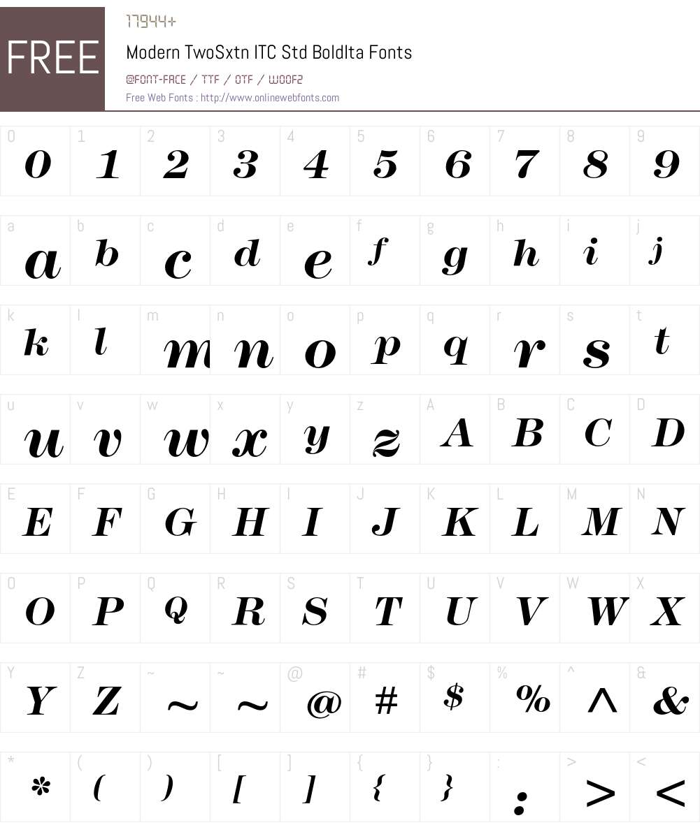 Modern TwoSxtn ITC Std Font Screenshots