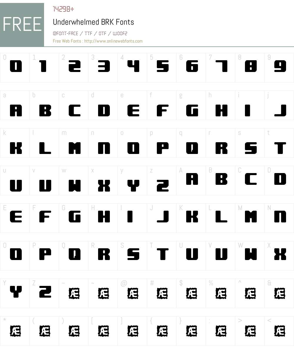 Underwhelmed BRK Font Screenshots