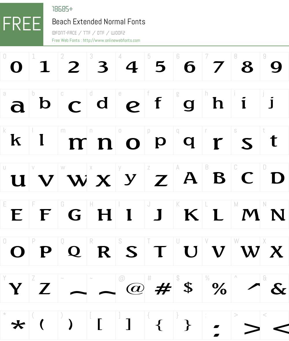 Beach Extended Font Screenshots