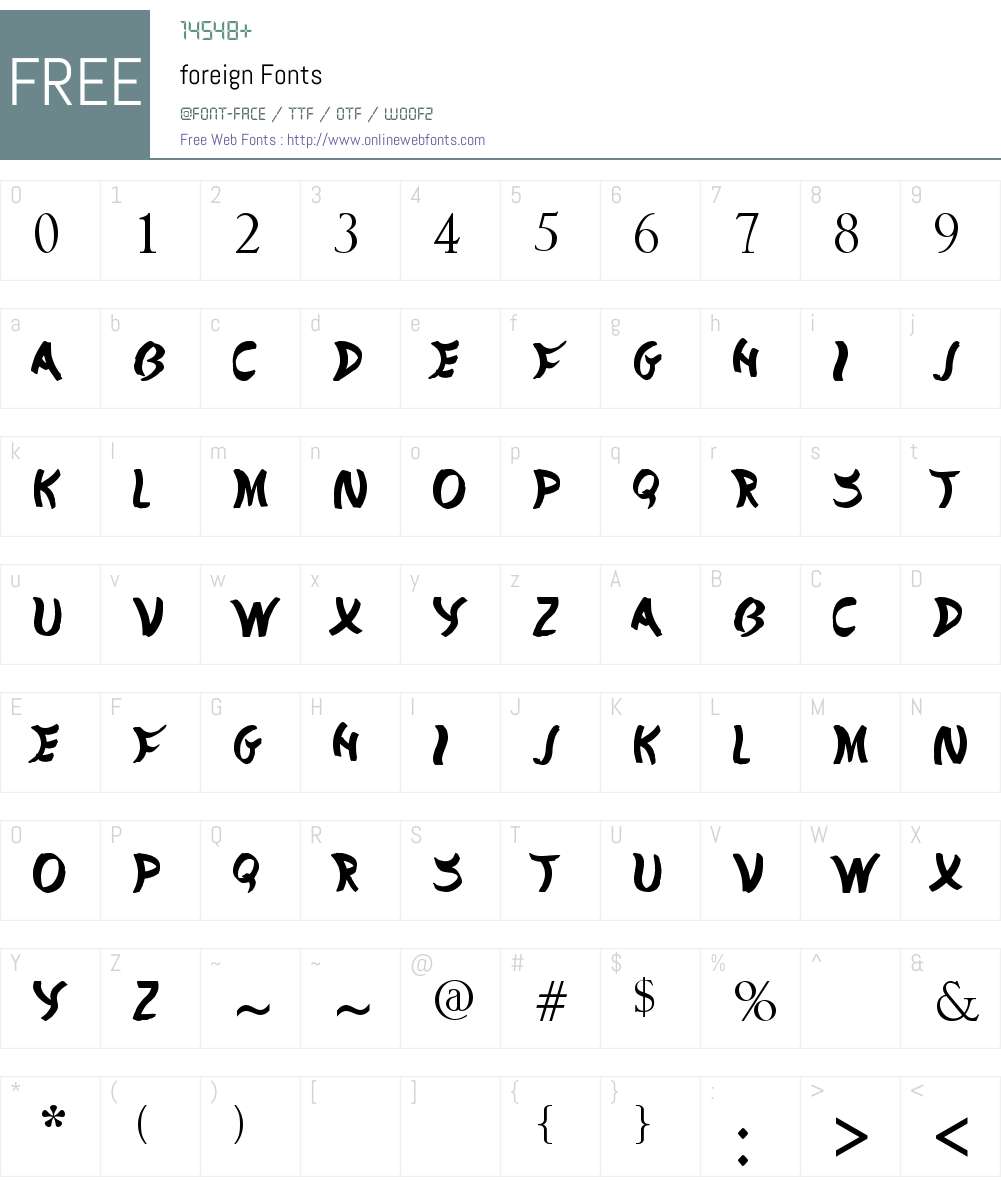 foreign Font Screenshots