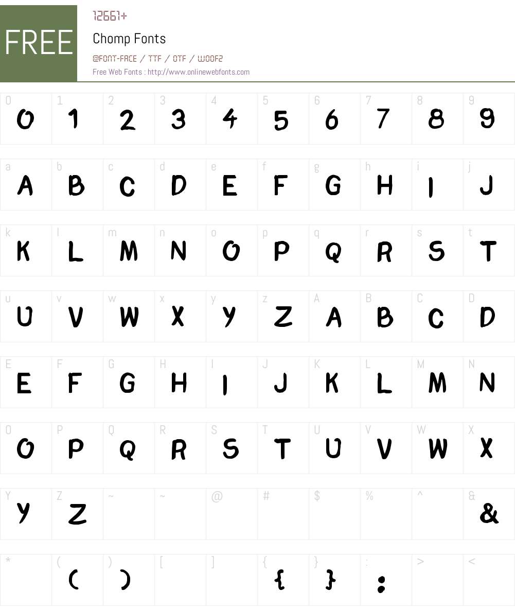Chomp Font Screenshots