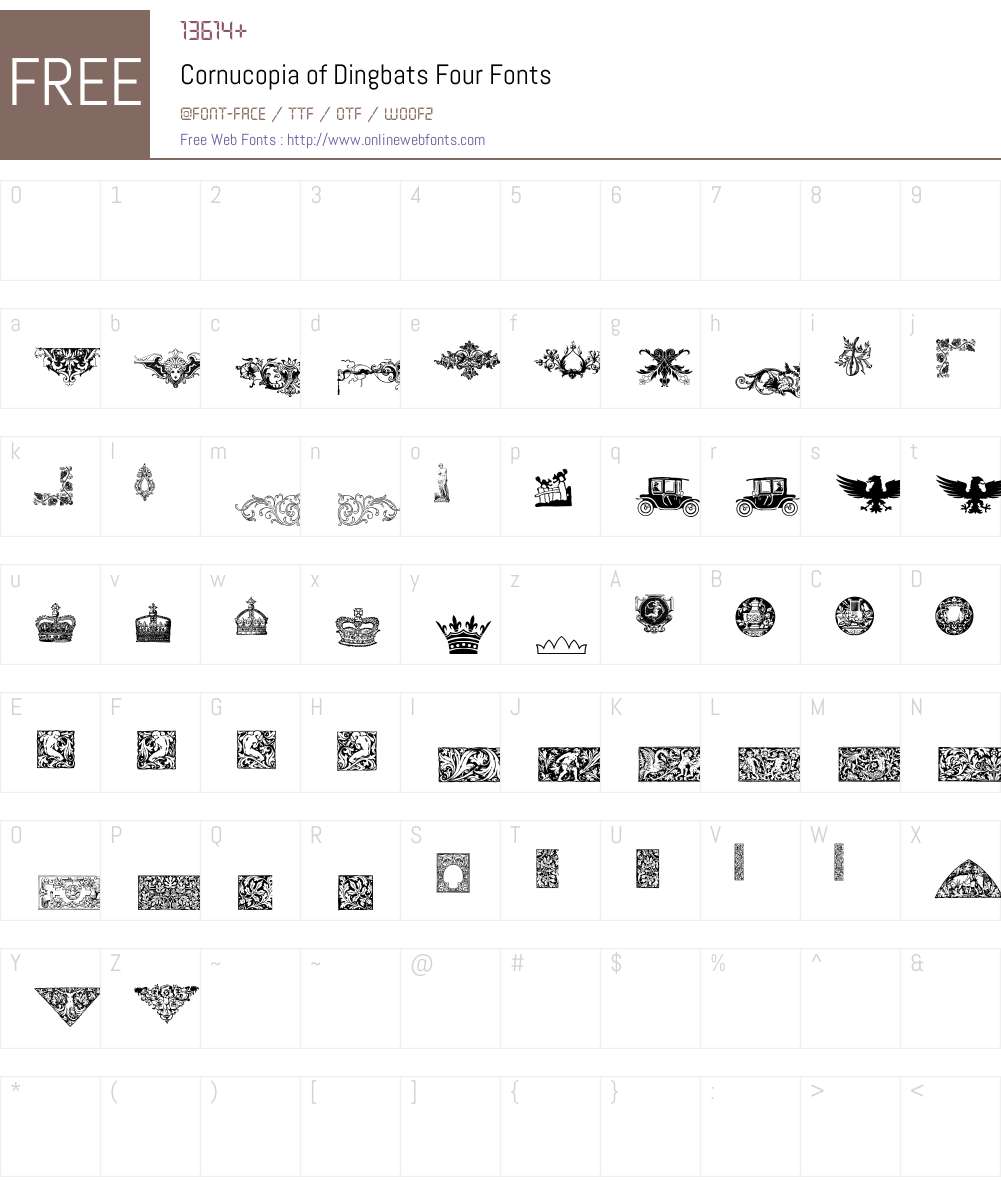 Cornucopia of Dingbats Four Font Screenshots