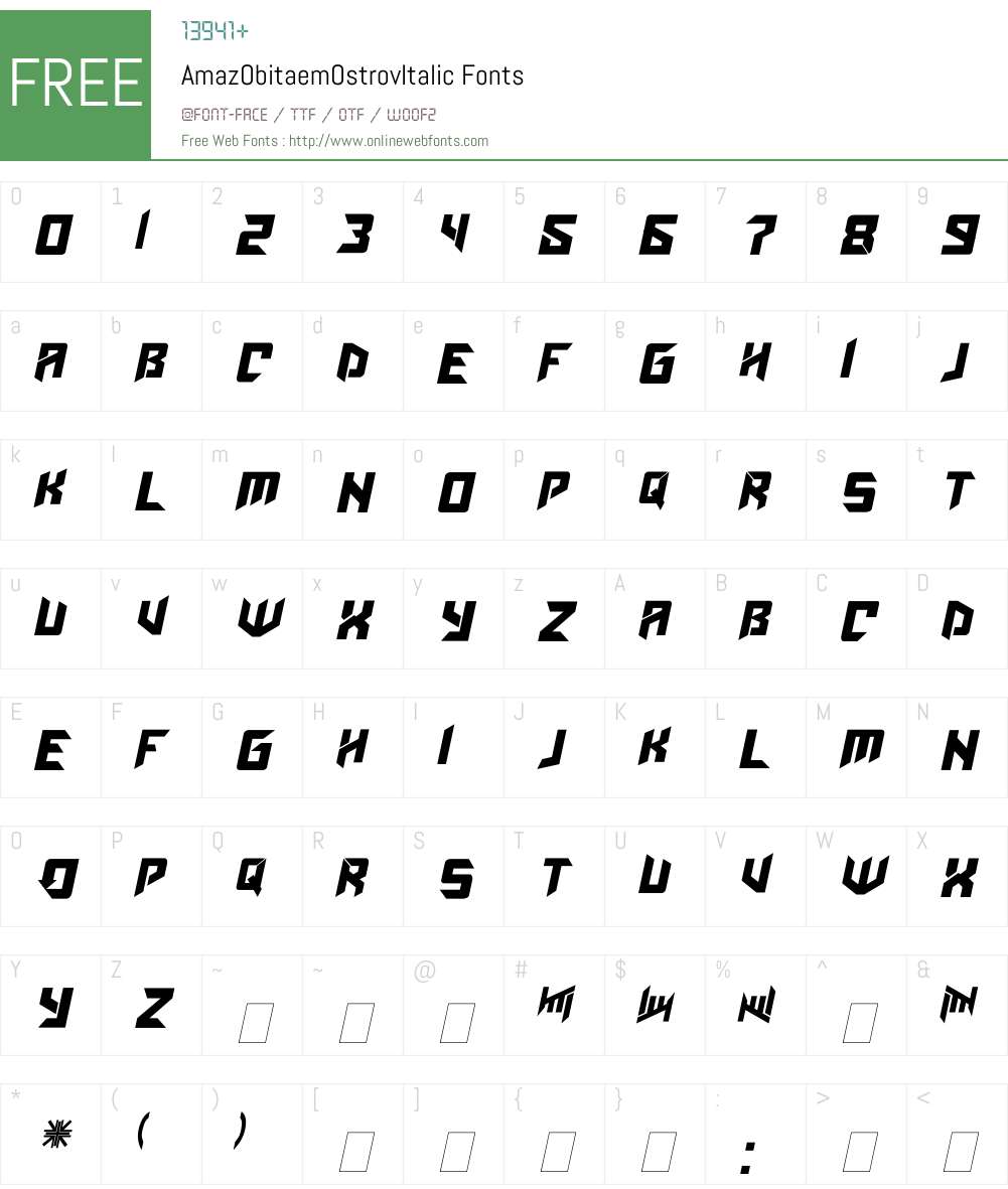 AmazObitaemOstrovItalic Font Screenshots