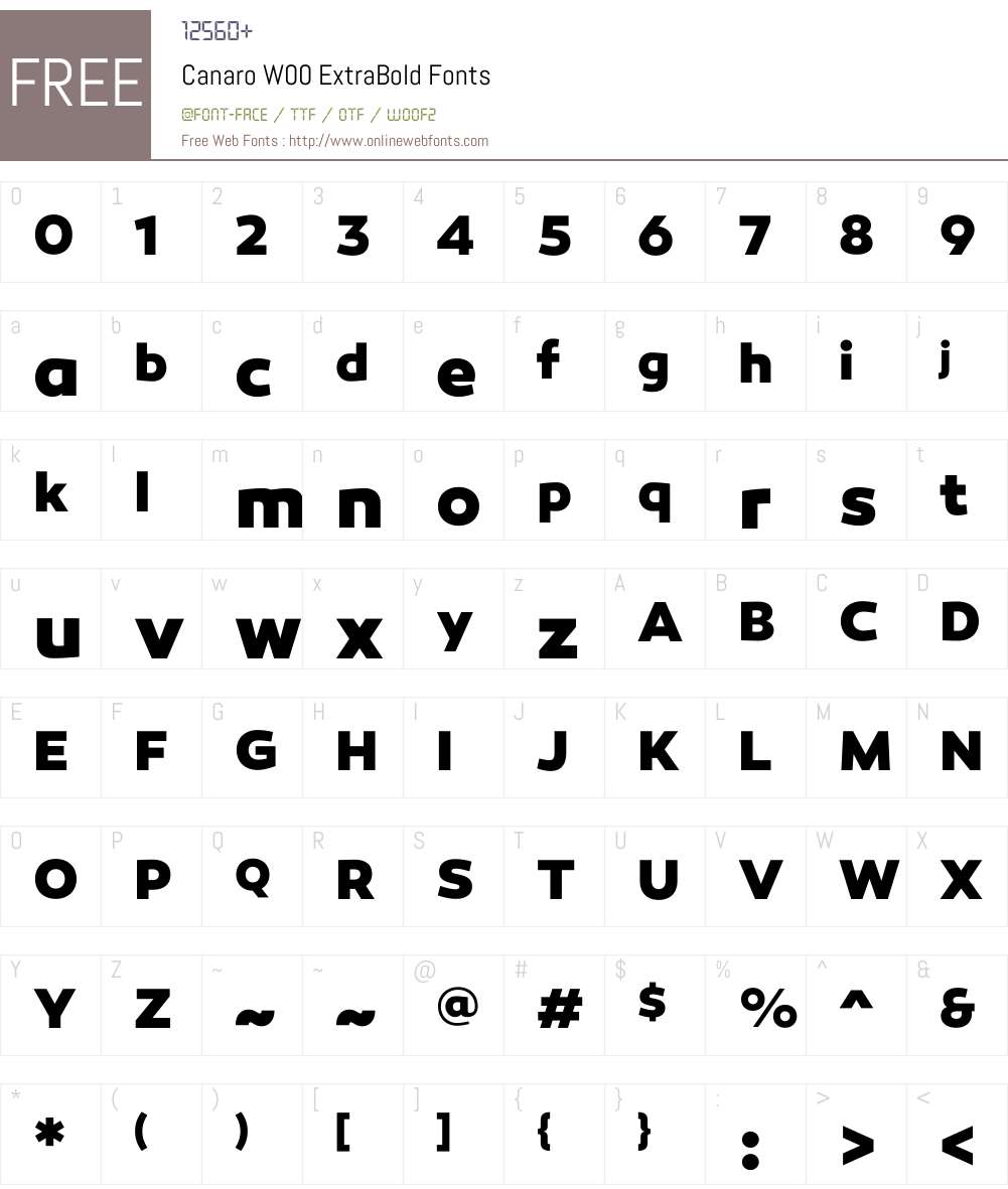 CanaroW00-ExtraBold Font Screenshots