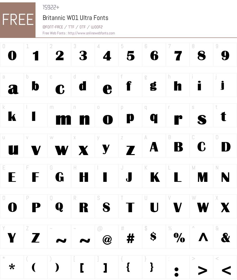 BritannicW01-Ultra Font Screenshots