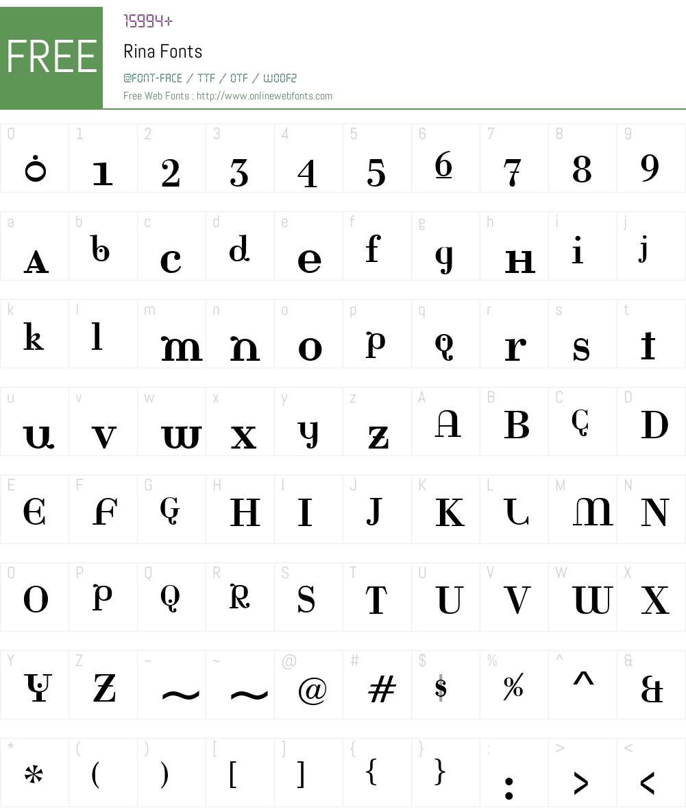 Rina Font Screenshots