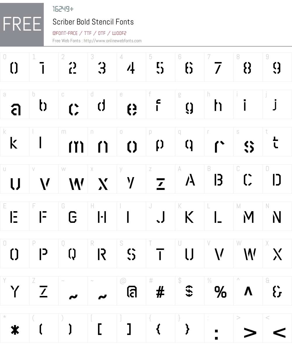 Scriber Font Screenshots
