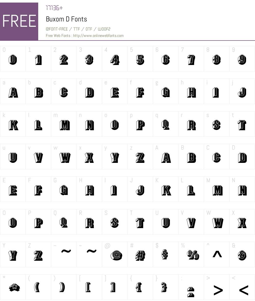 Buxom D Font Screenshots