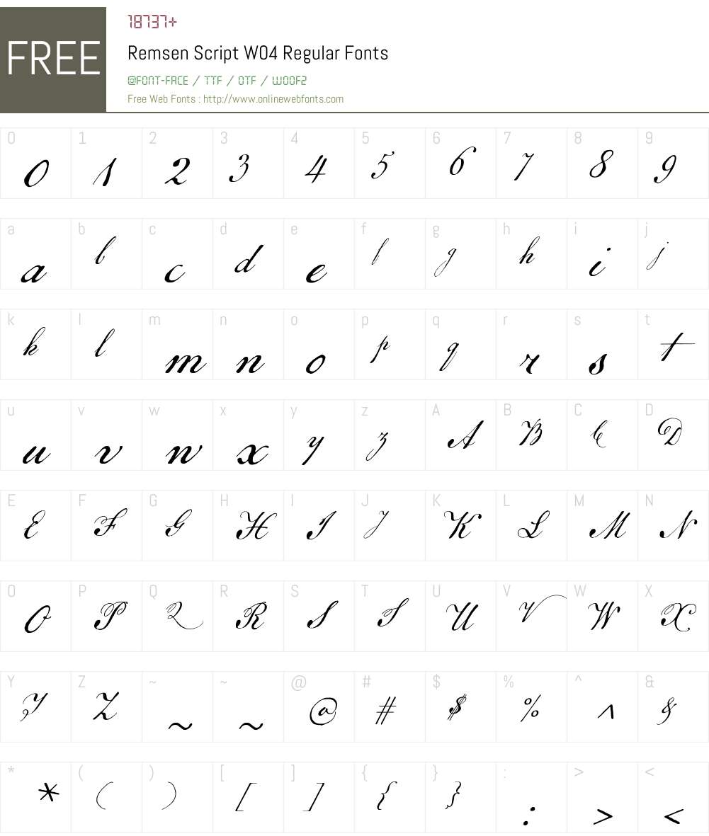 Remsen Script Font Screenshots
