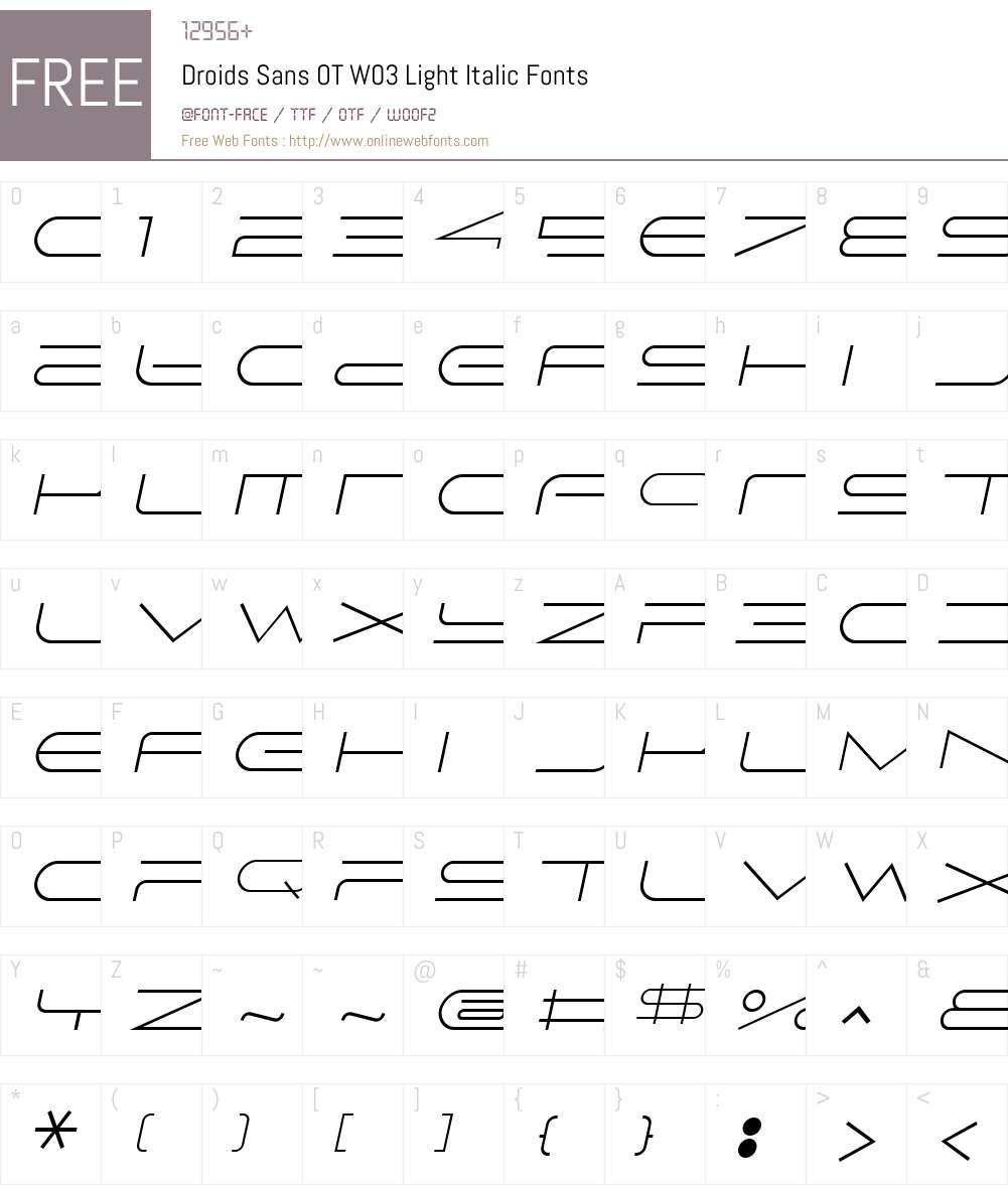 FF Droids Sans Font Screenshots