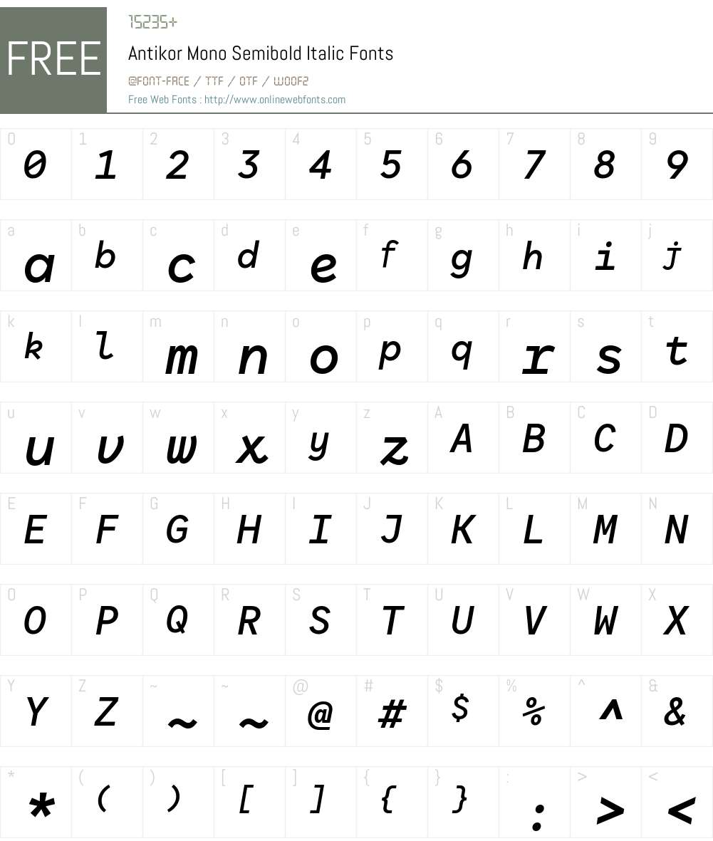 Antikor Mono SemBd Font Screenshots