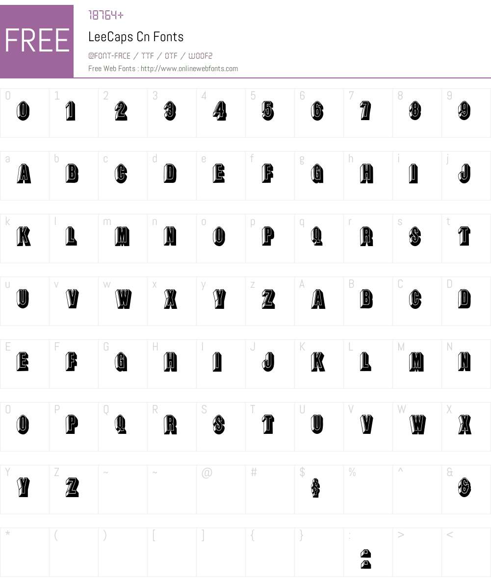LeeCaps Cn Font Screenshots
