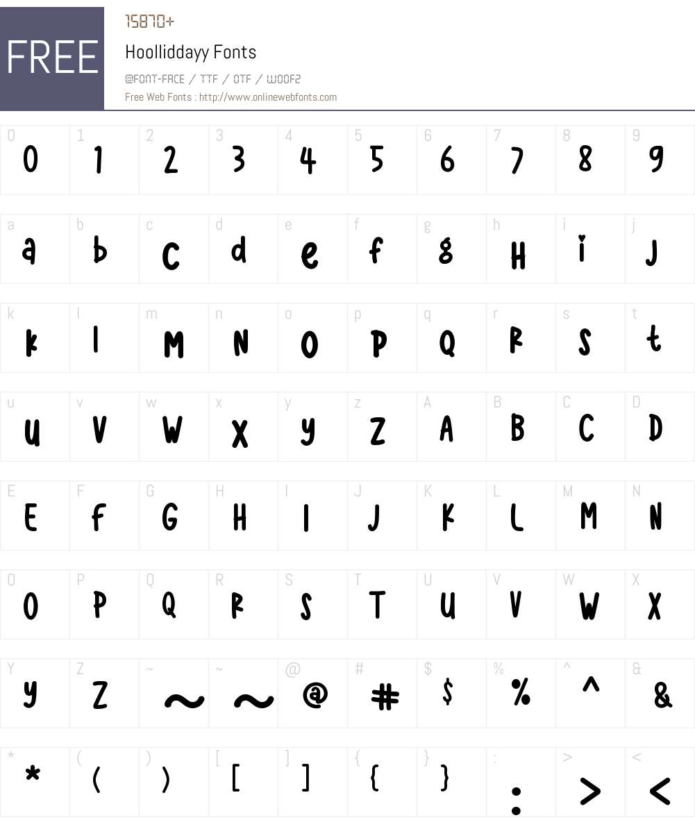 Hoolliddayy Font Screenshots