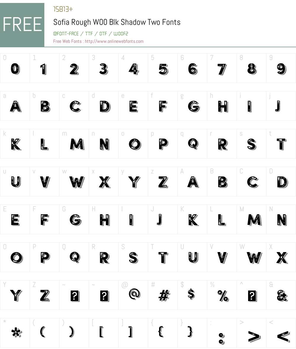 SofiaRoughW00-BlkShadowTwo Font Screenshots