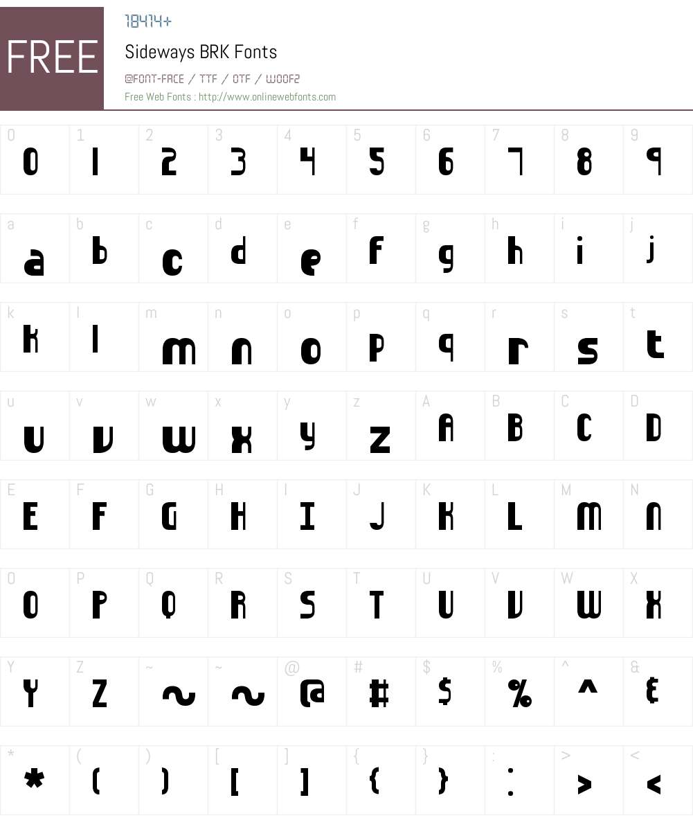 Sideways BRK Font Screenshots