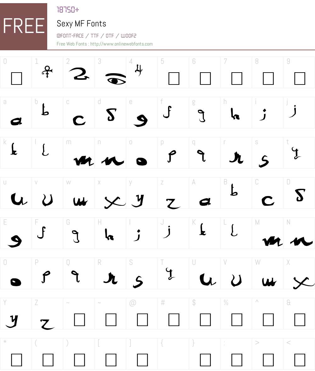 SexyMF Font Screenshots
