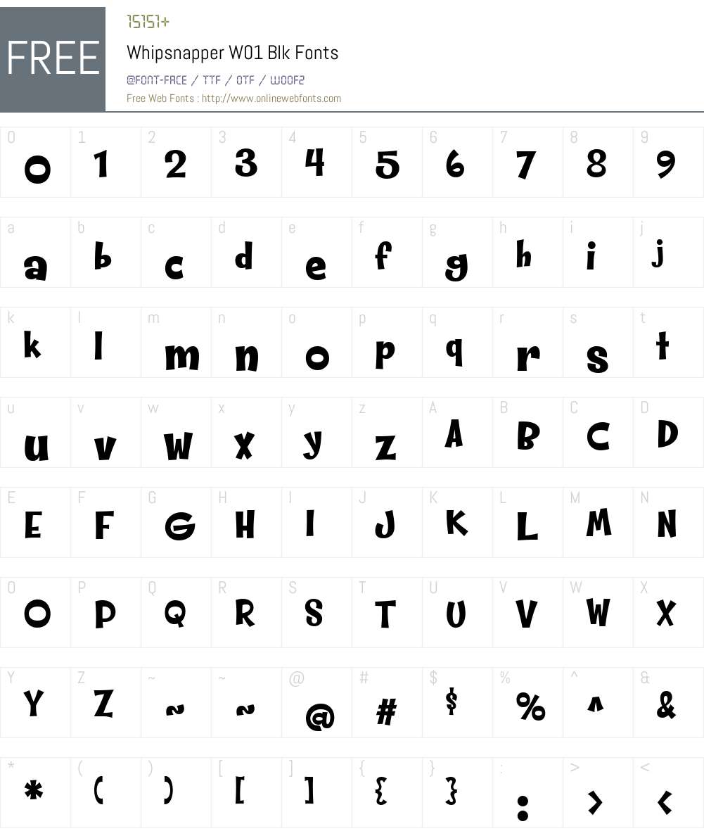 WhipsnapperW01-Blk Font Screenshots