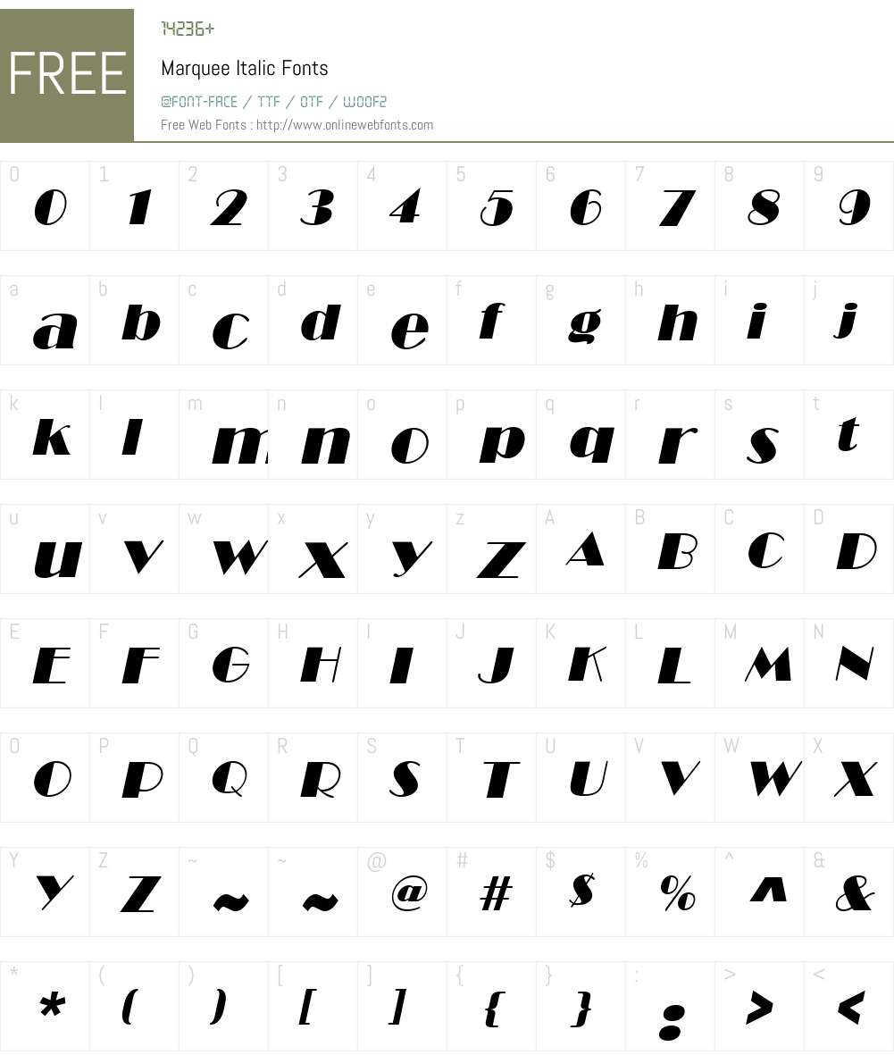 Marquee Font Screenshots