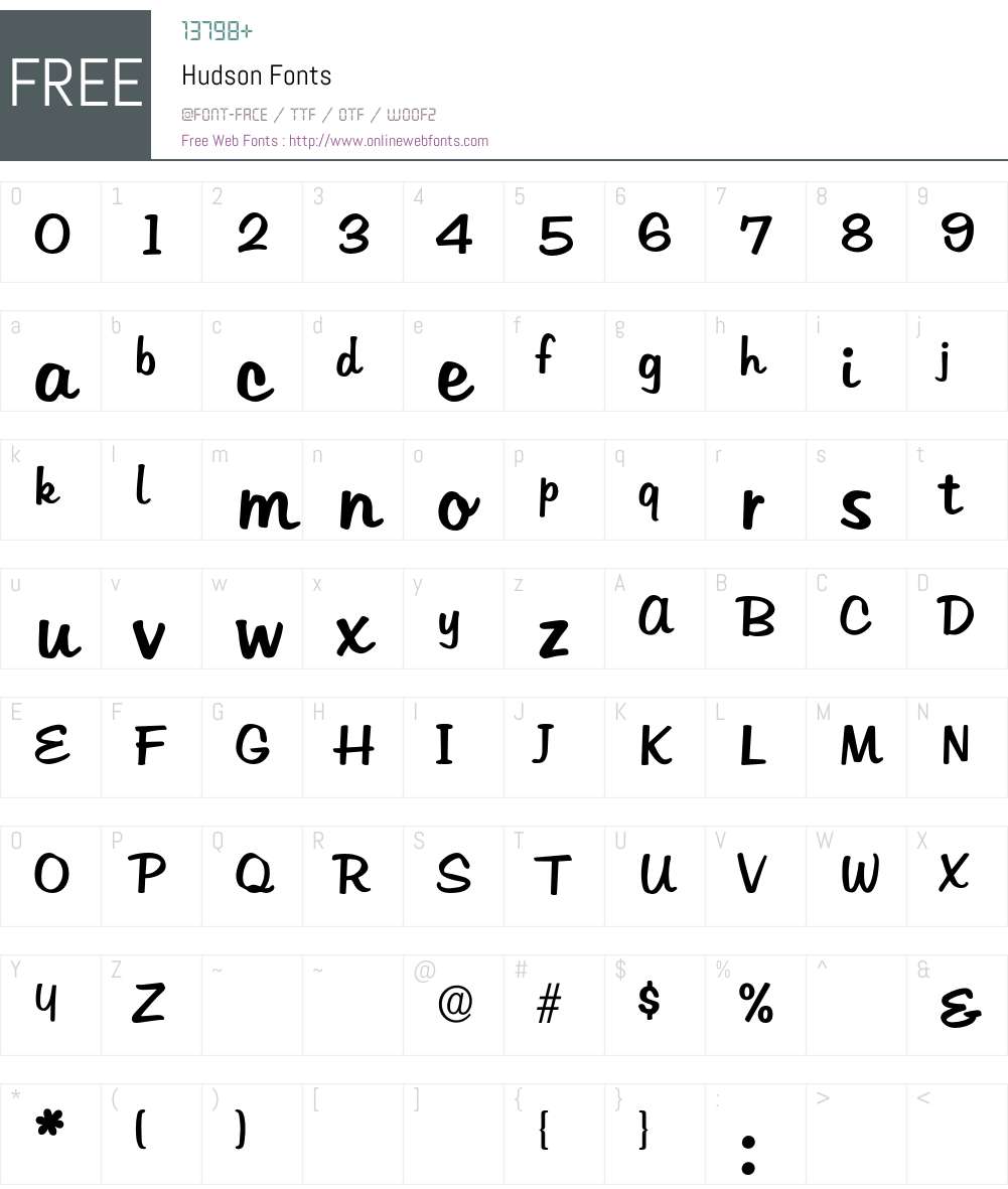 Hudson Font Screenshots