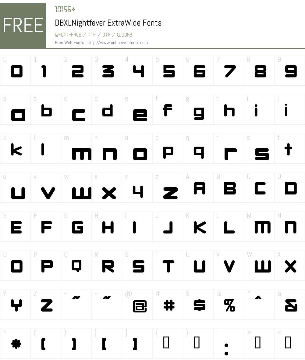 DBXLNightfever Font Screenshots