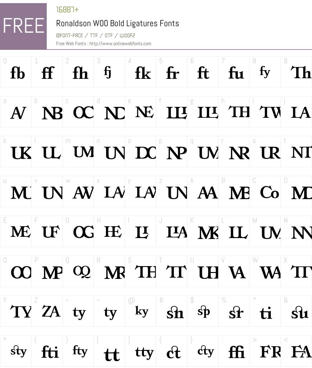 RonaldsonW00-BoldLigatures Font Screenshots