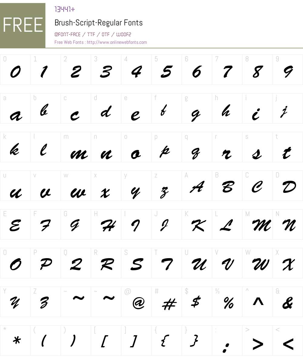 BrushScriptRegular 1.0 08102002 Fonts Free Download
