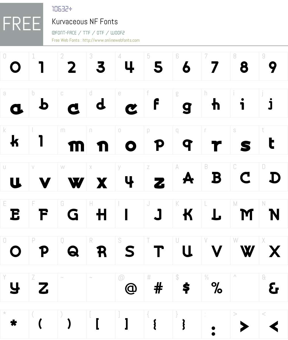 Kurvaceous NF Font Screenshots