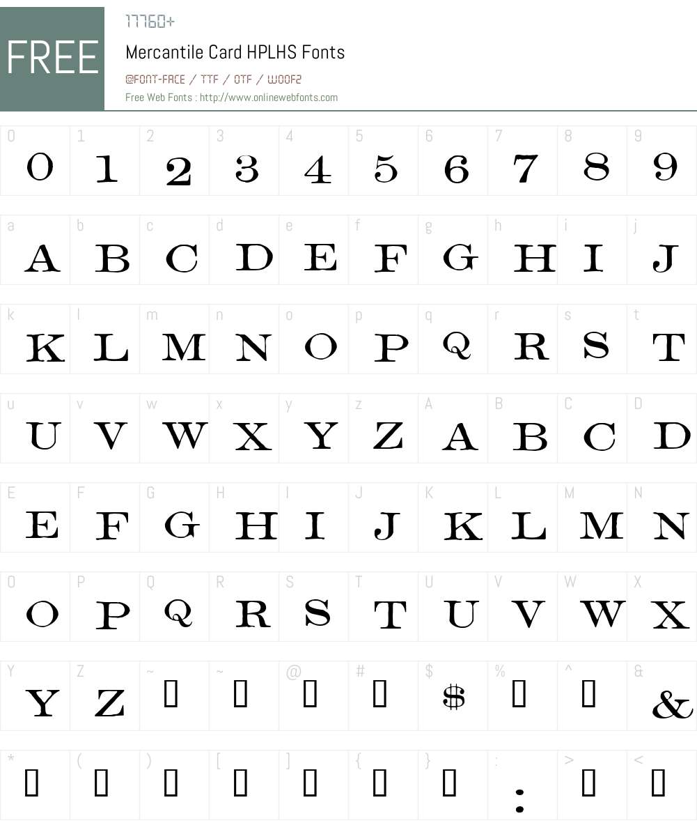 Mercantile Card Font Screenshots