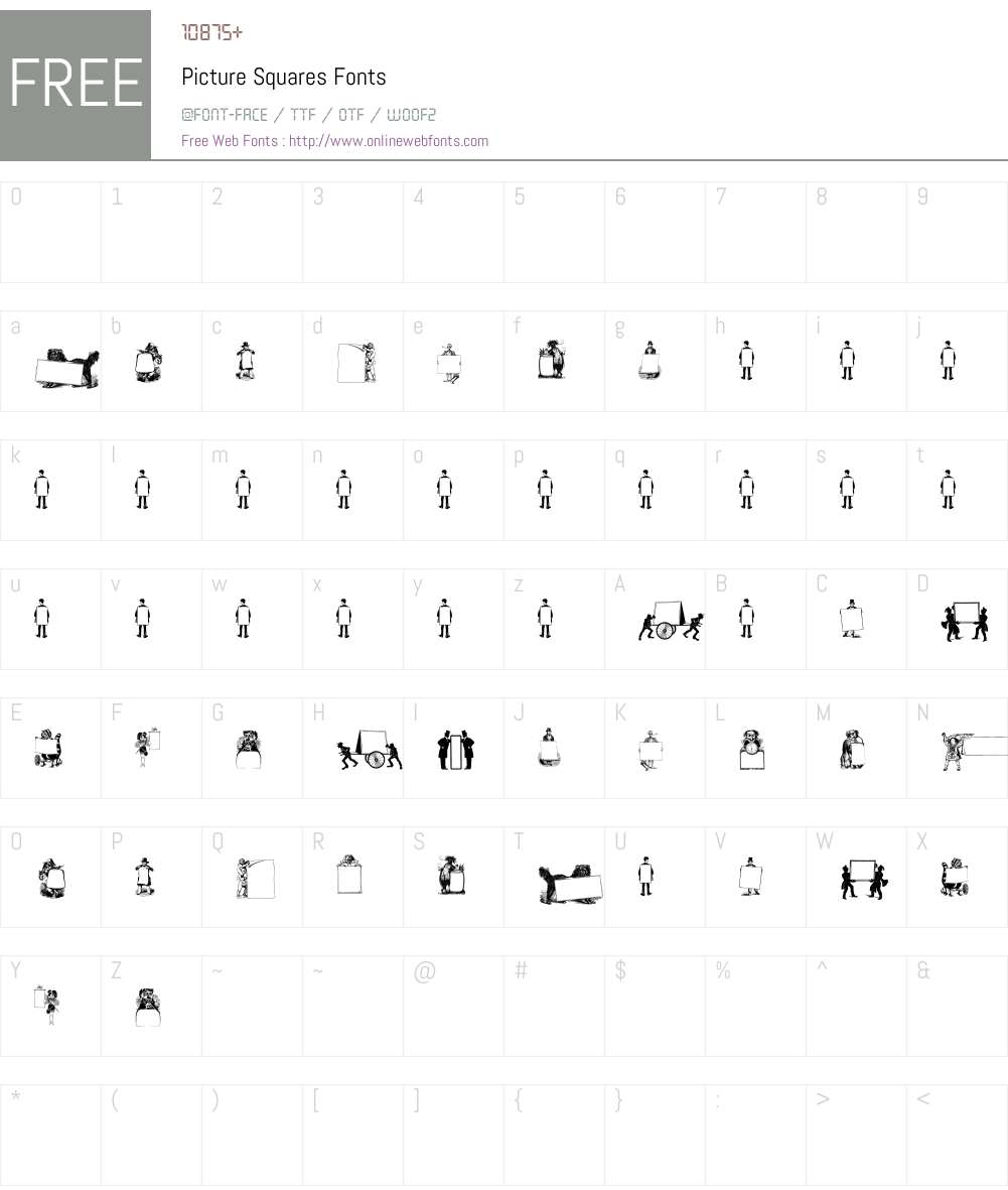 Picture Squares Font Screenshots