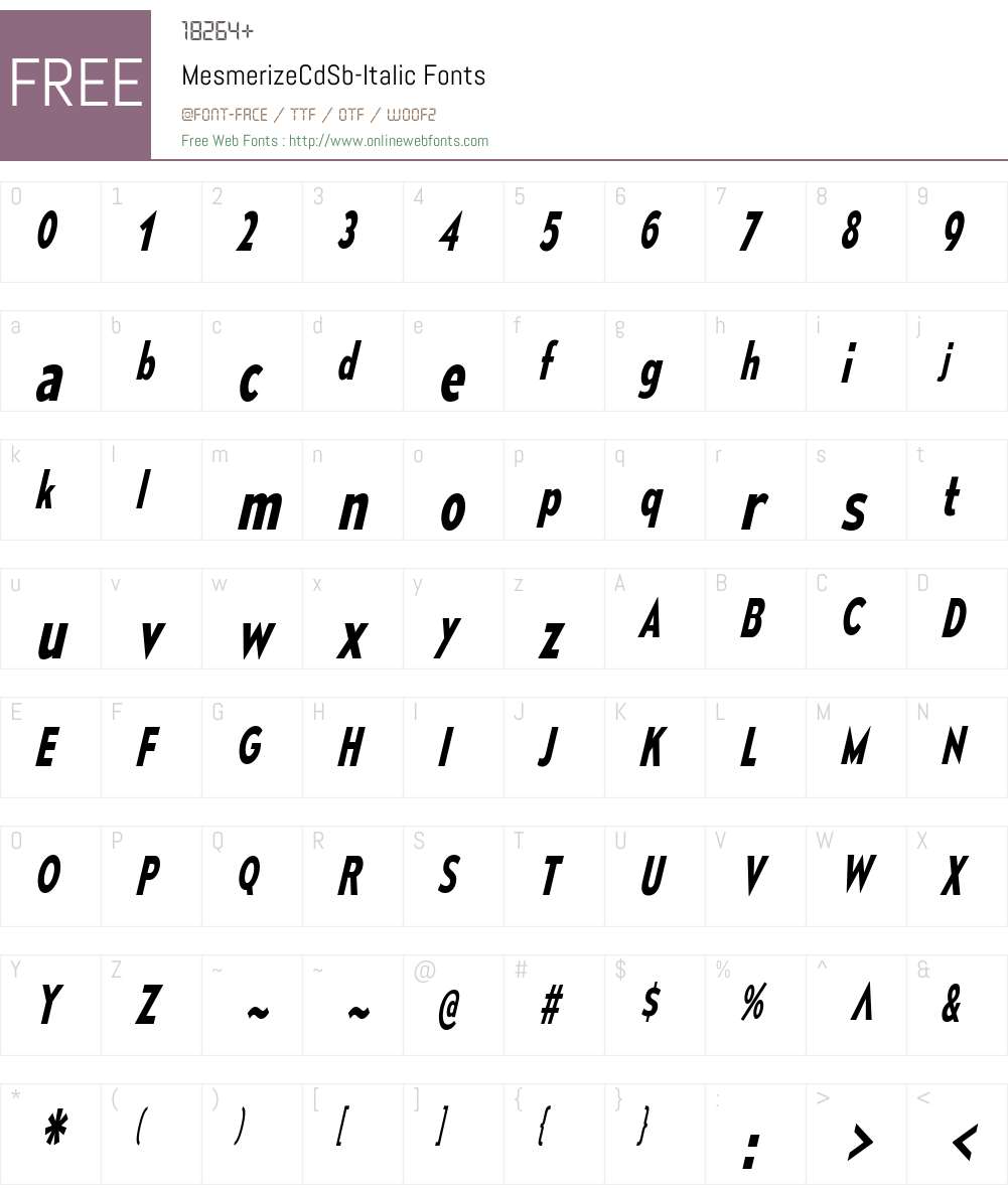 Mesmerize Font Screenshots