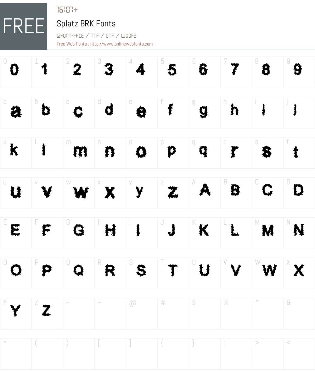 Splatz BRK Font Screenshots