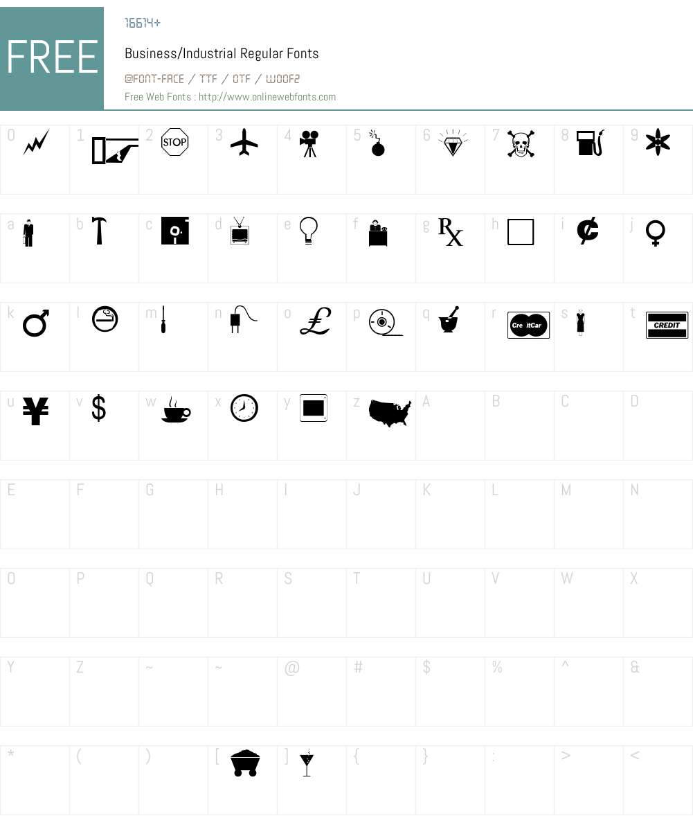 Business/Industrial Font Screenshots