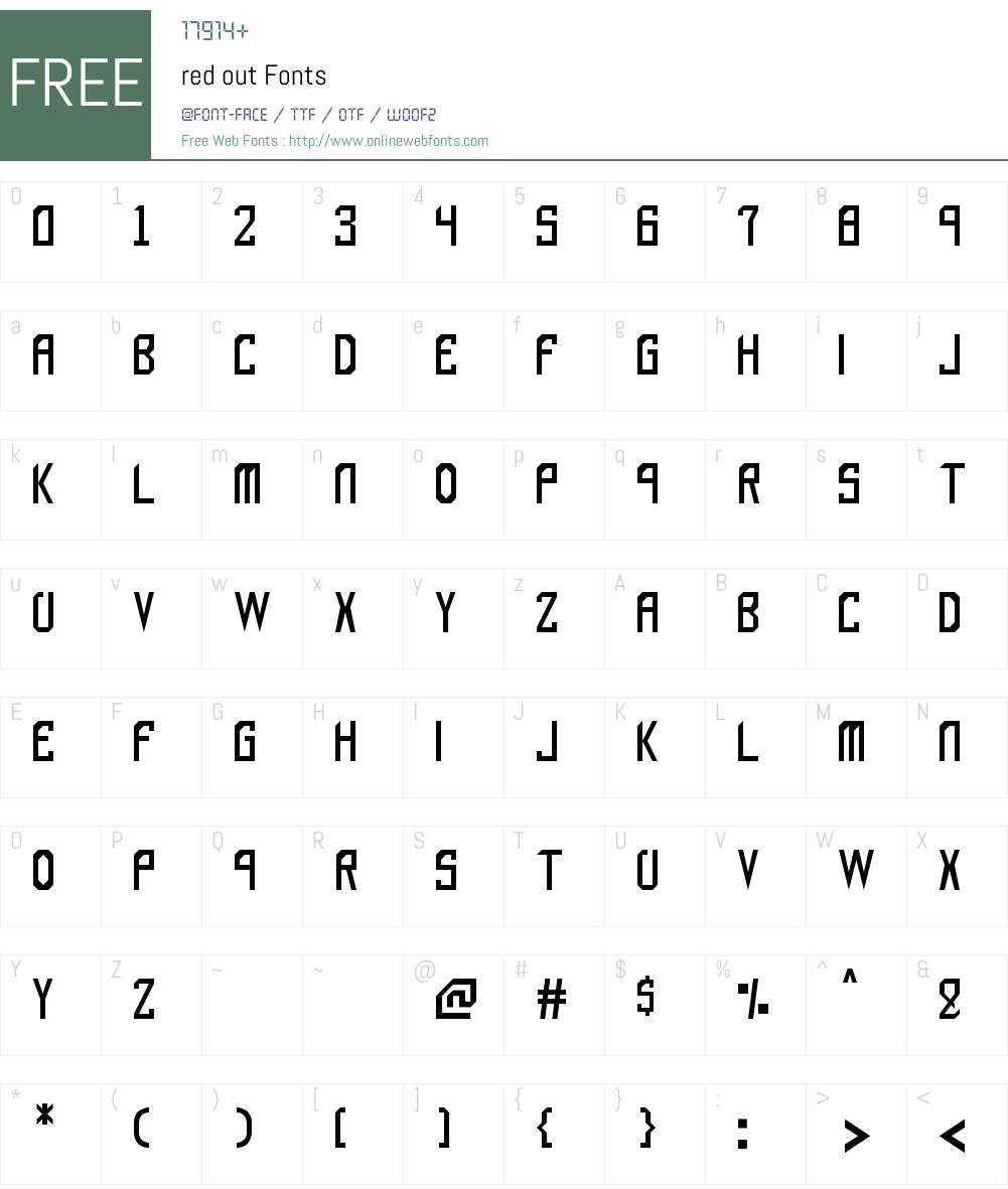 red out Font Screenshots