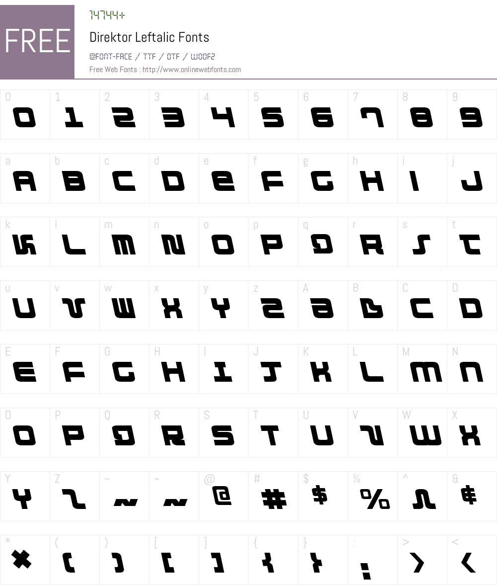 Direktor Leftalic Font Screenshots