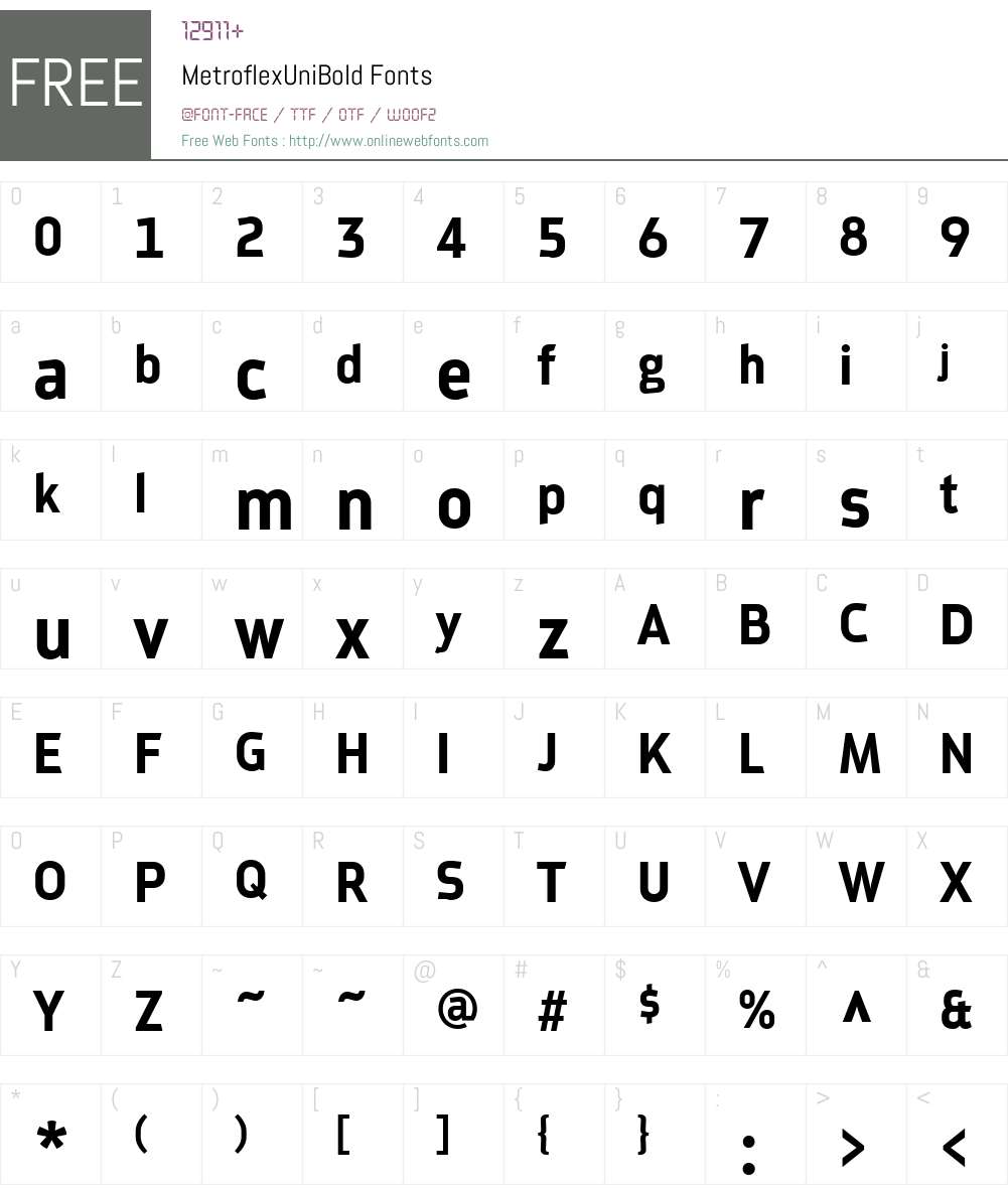 MetroflexW01-Bd Font Screenshots