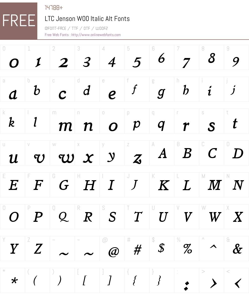 LTCJensonW00-ItalicAlt Font Screenshots
