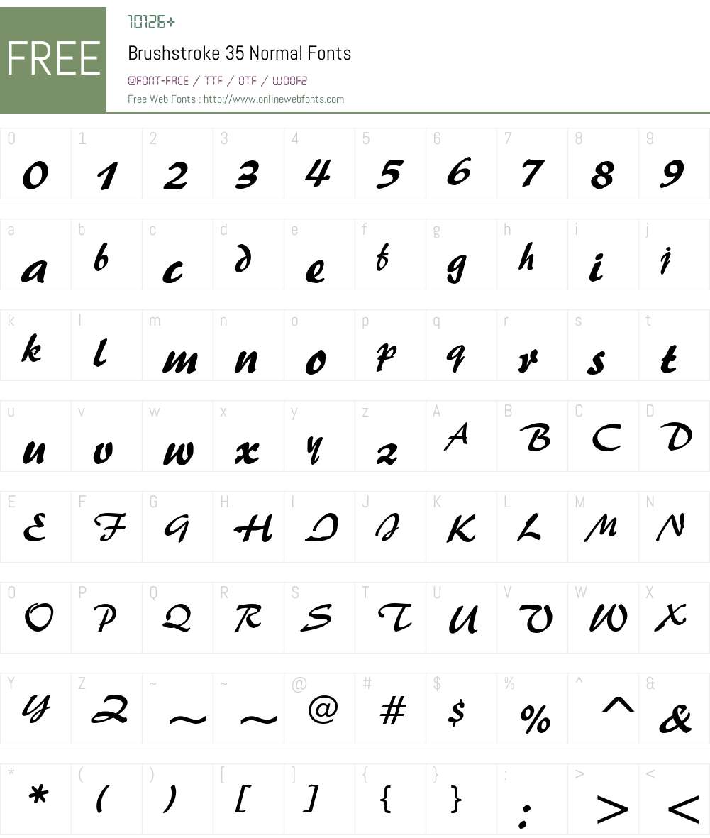 Brushstroke 35 Font Screenshots