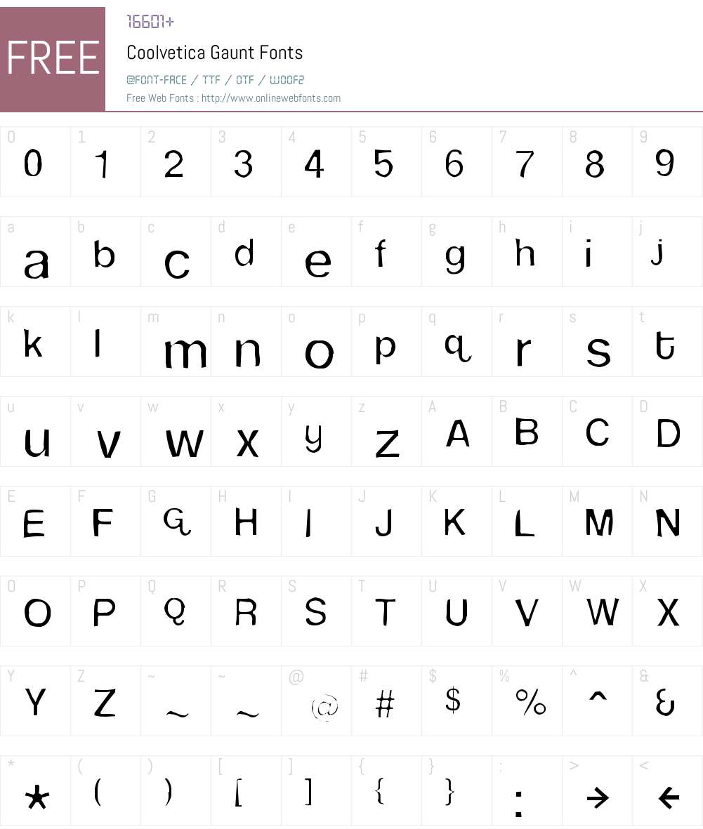 Coolvetica Gaunt Font Screenshots