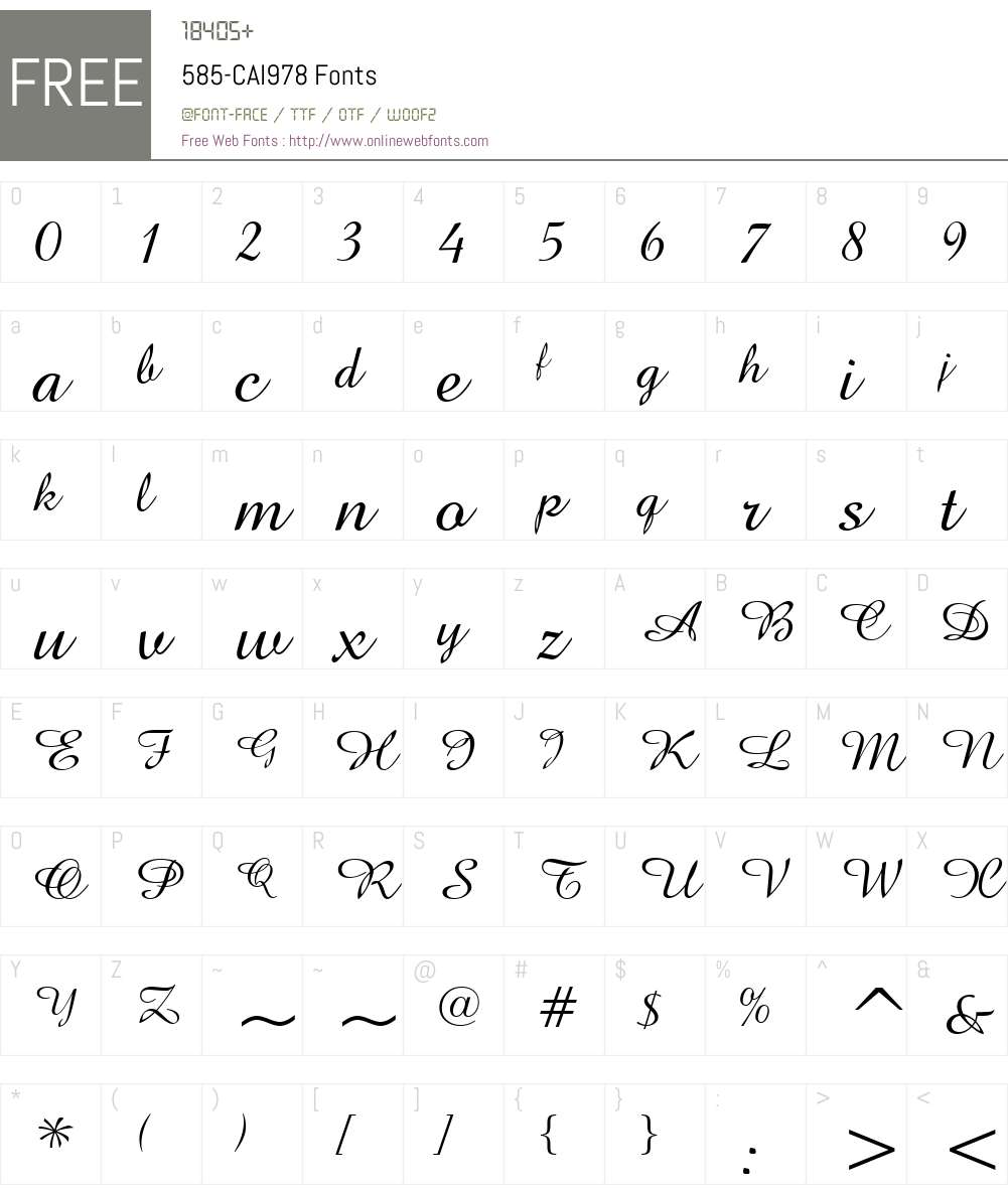 585-CAI978 Font Screenshots